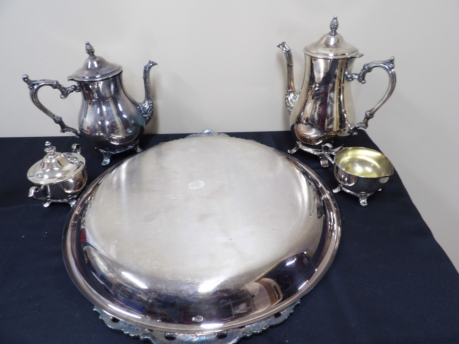 Wallace Baroque Plus 5 PC Silver Plate Tea Serving Set - 4
