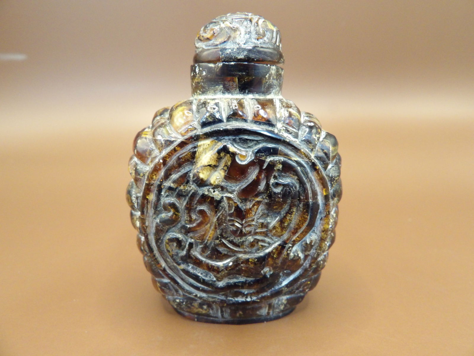 Chinese amber snuff bottle - 3