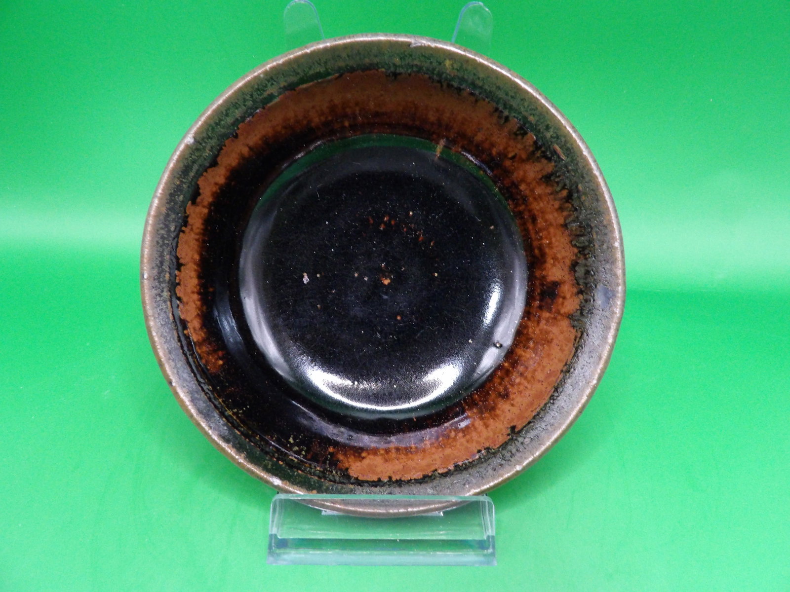 Chinese antique black glazed porcelain bowl probably Han dynasty: Bowl has 5 inches opening.