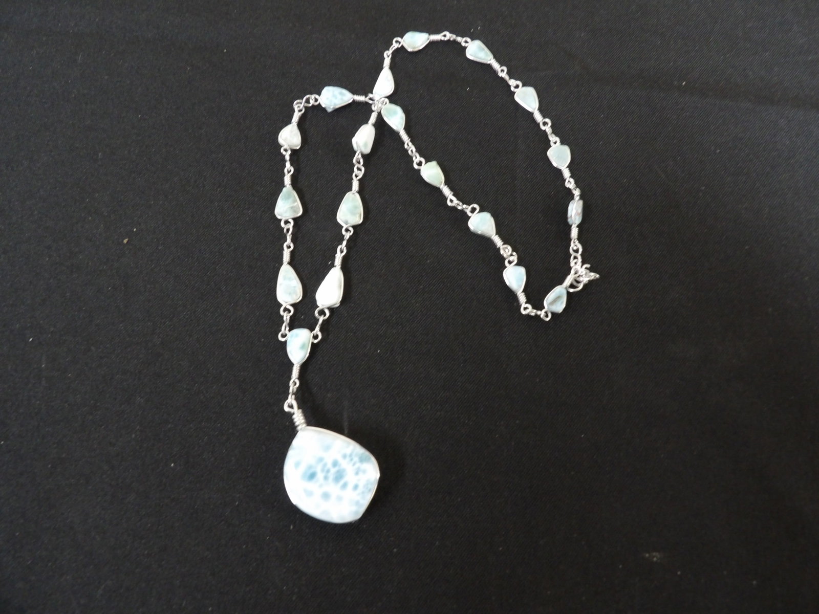 Larimar necklace with larimar pendant (1 of 4)