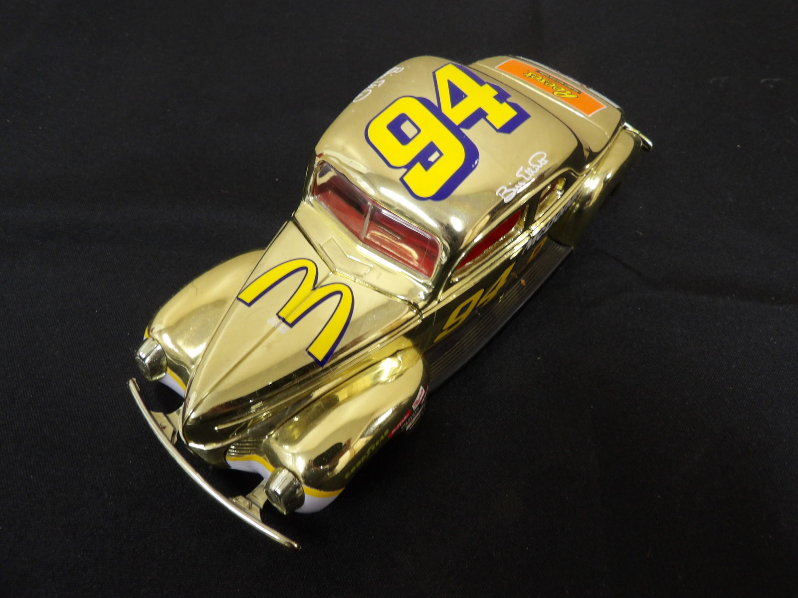 gold plated McDonald's limited edition 1940 Ford Nascar diecast model: 7.3 inches length.