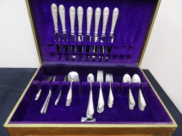 ornate Stieff sterling silver set 64 piece set in box