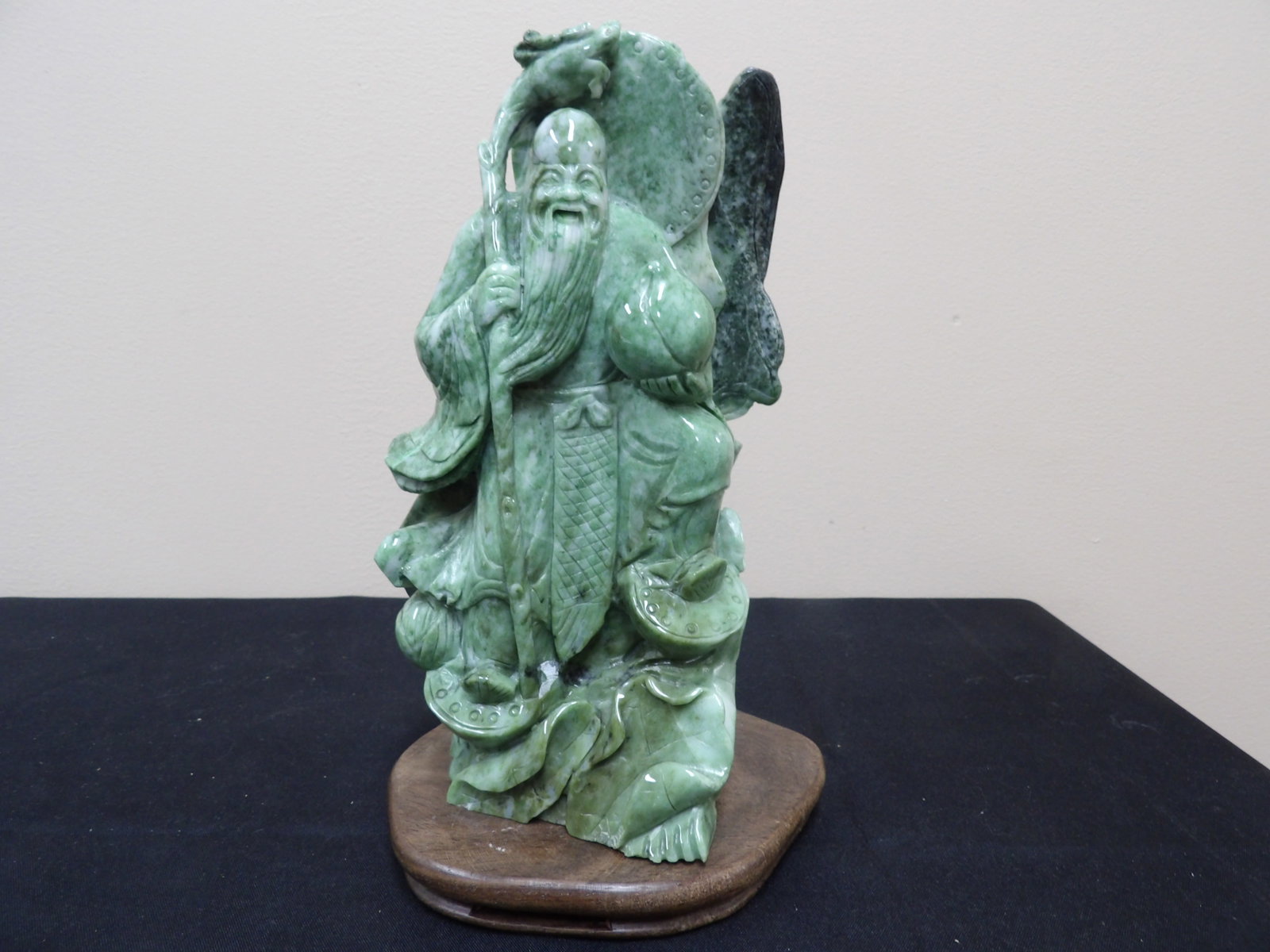 Over 6 lbs Chinese jade carved Longevity God statue (1 of 8)