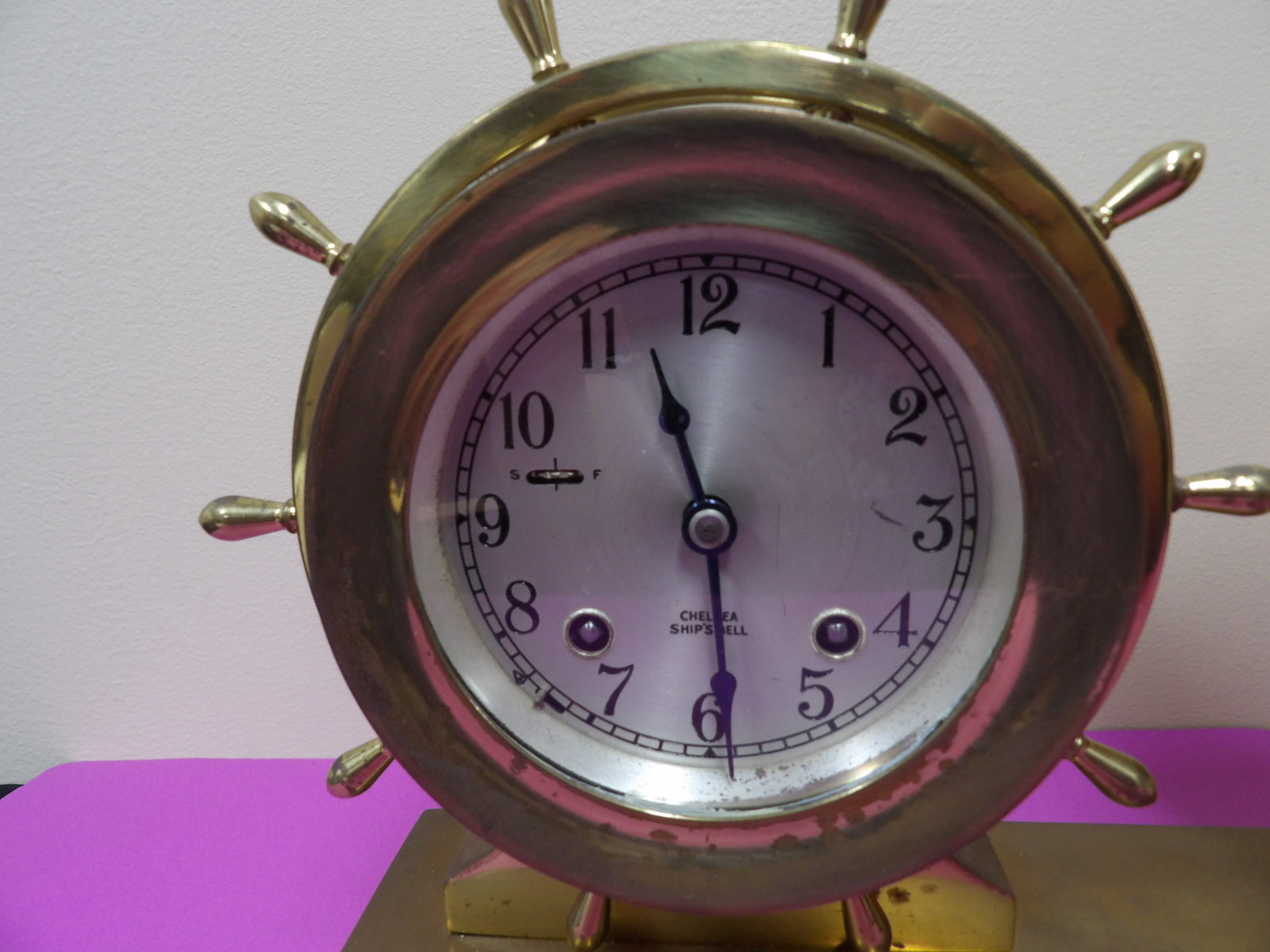 Chelsea ship bell clock barometer and temp fully functional - 2