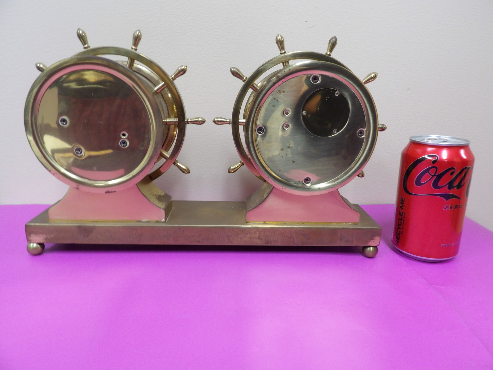 Chelsea ship bell clock barometer and temp fully functional - 4
