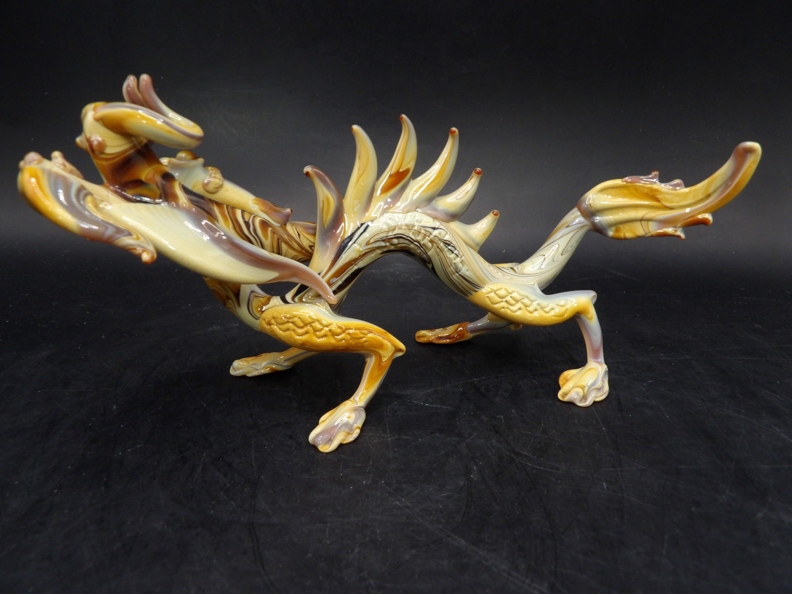 Chinese dragon fine sculpture: 6.5 inches length. We will inhouse ship items to you very affordable and efficient. Select self-arrange shipping.