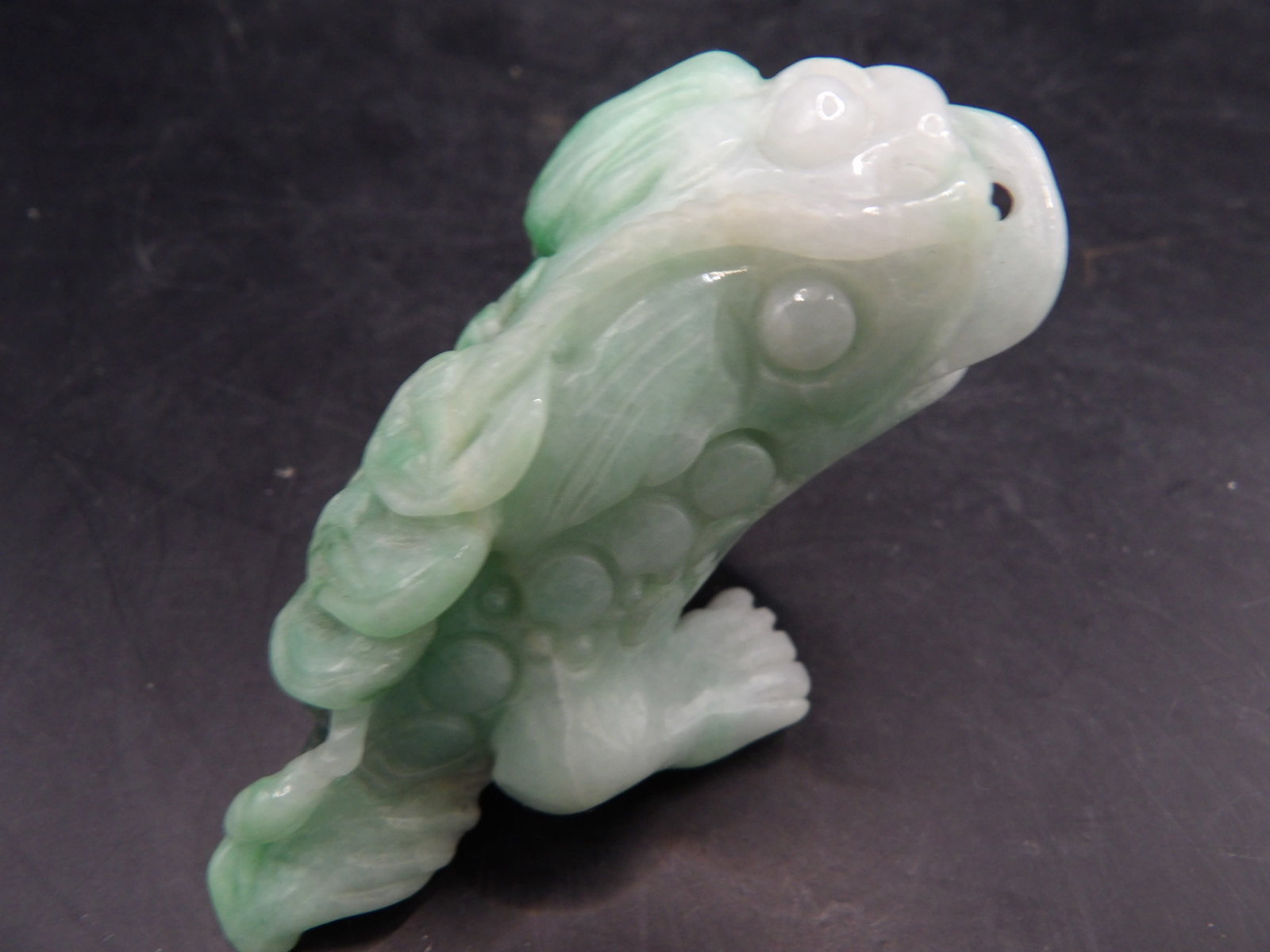 Chinese jadeite jade fine toad carving - 7