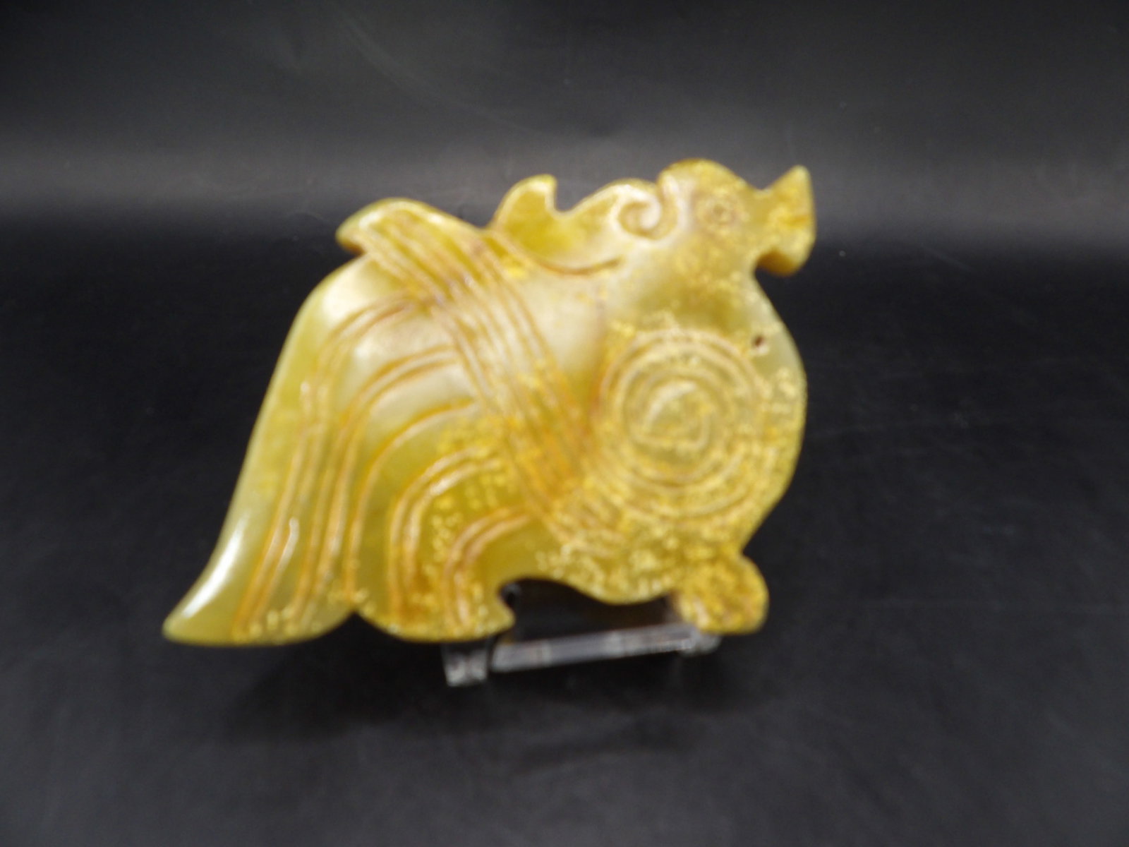 Chinese jade bird carving plaque - 3