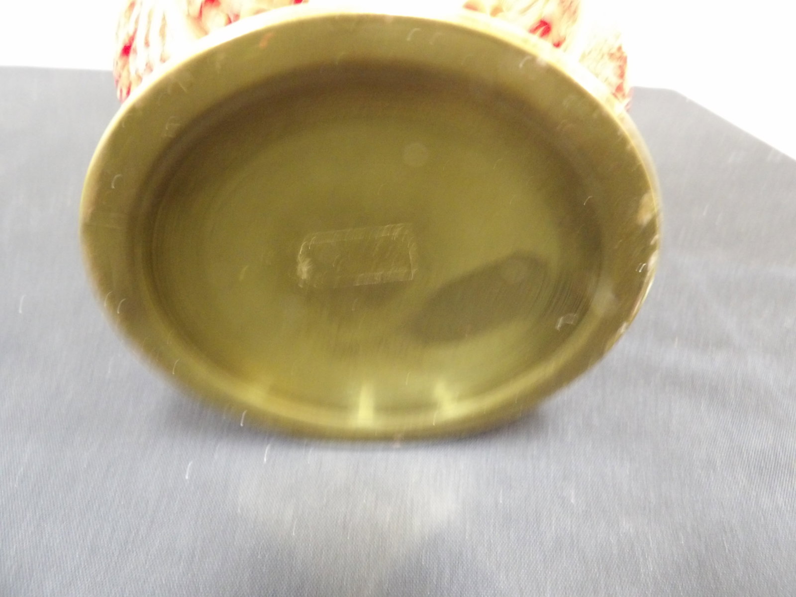 Chinese red cinnabar brass vase - 5