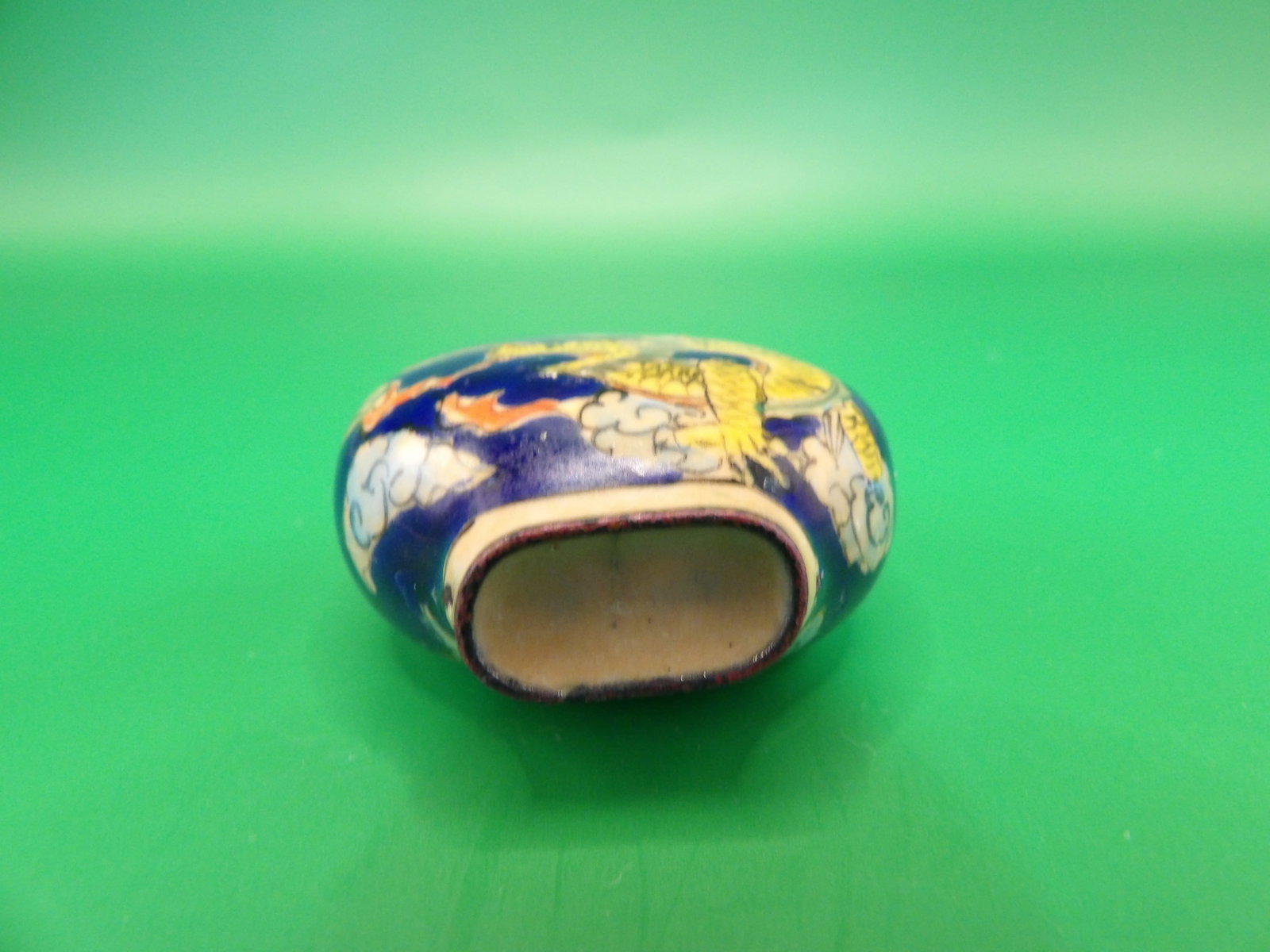 Chinese copper enamel dragon snuff bottle - 3