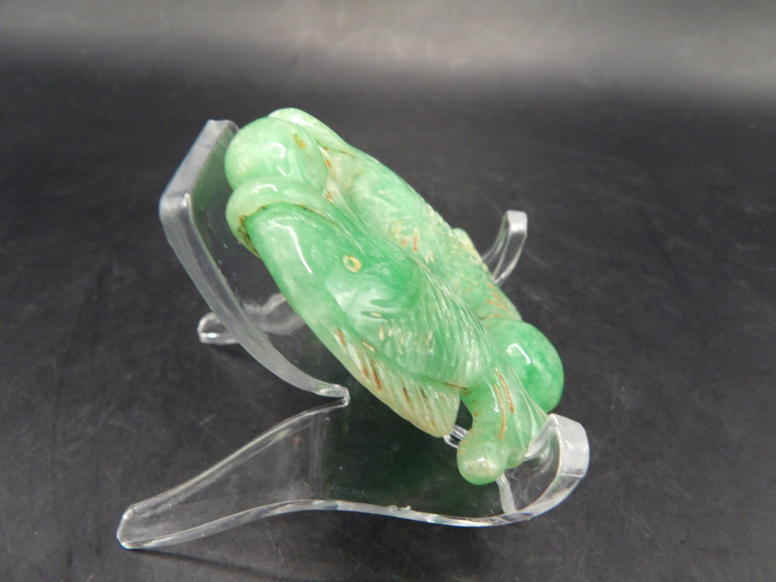 Chinese jade double fish pendant - 3