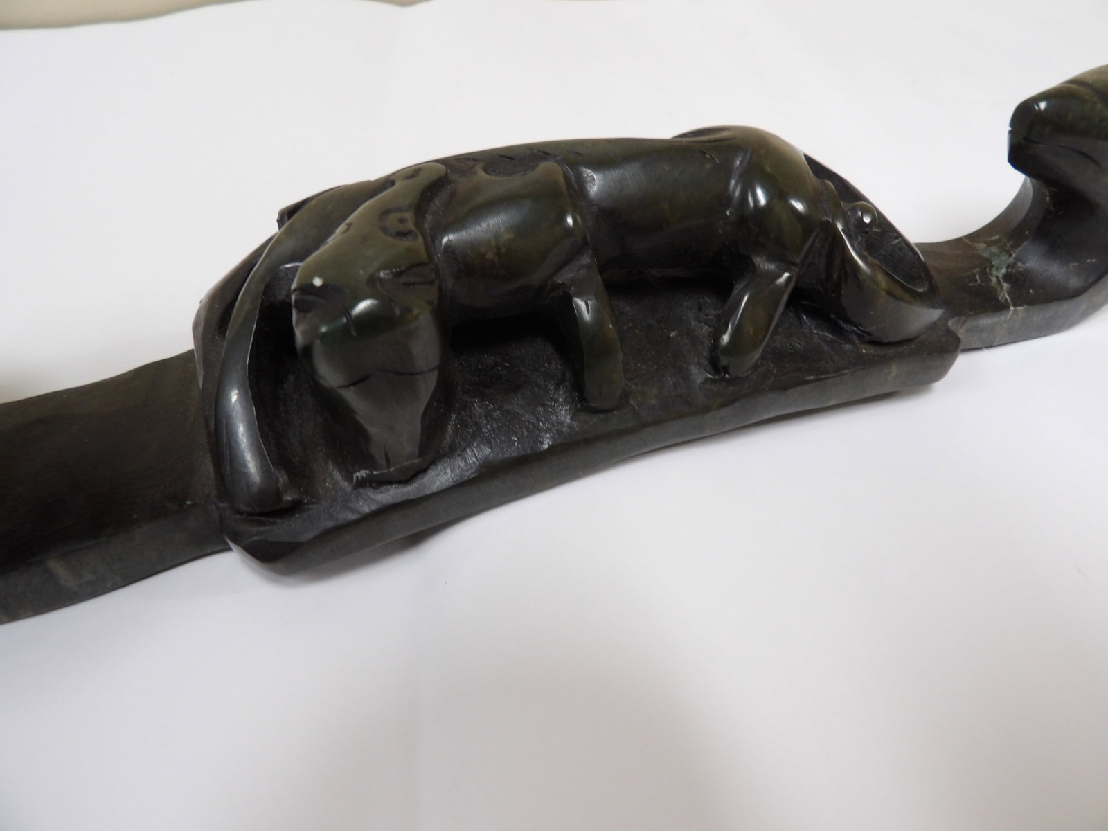 Chinese carved gem stone scepter - 3