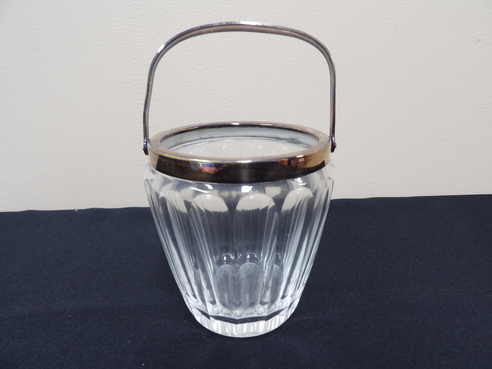 vintage German crystal bucket with handle: 6.7 inches height including the handle. We will inhouse ship items to you very affordable and efficient. Select self-arrange shipping.