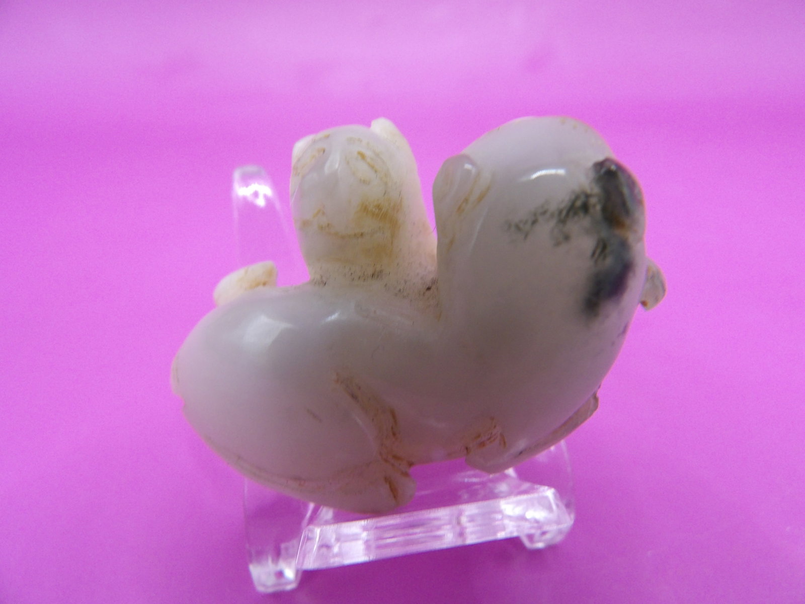 Chinese jade double beast carving - 8
