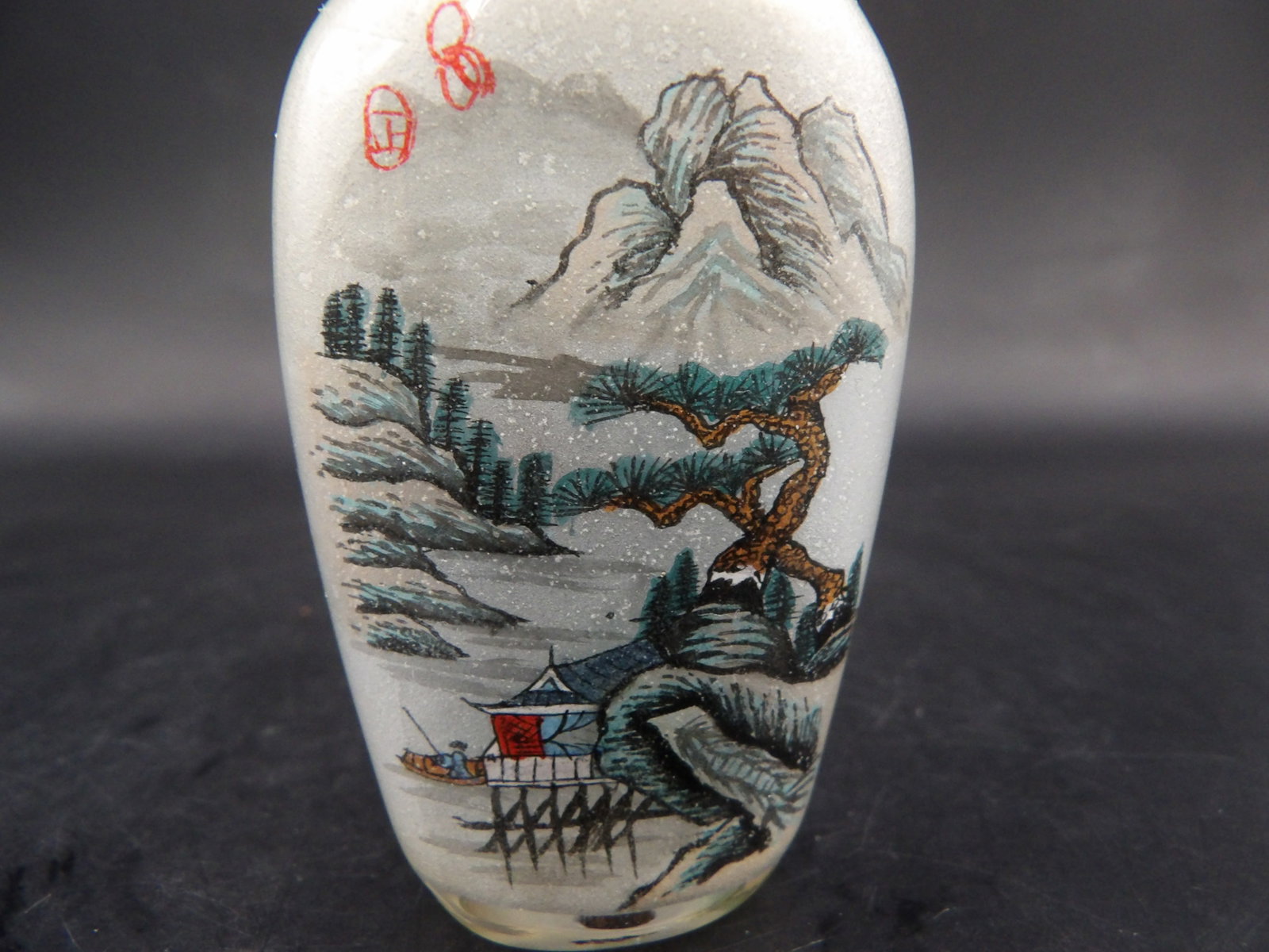 Chinese reverse inside hand painted glass snuff bottle - 6