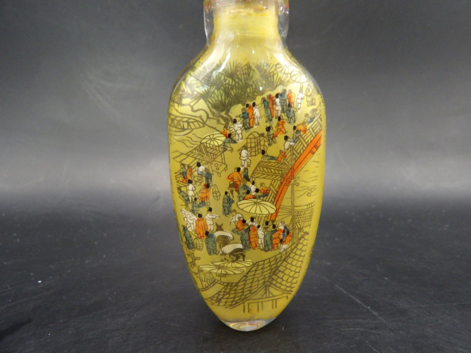 Chinese reverse inside hand painted glass snuff bottle - 6