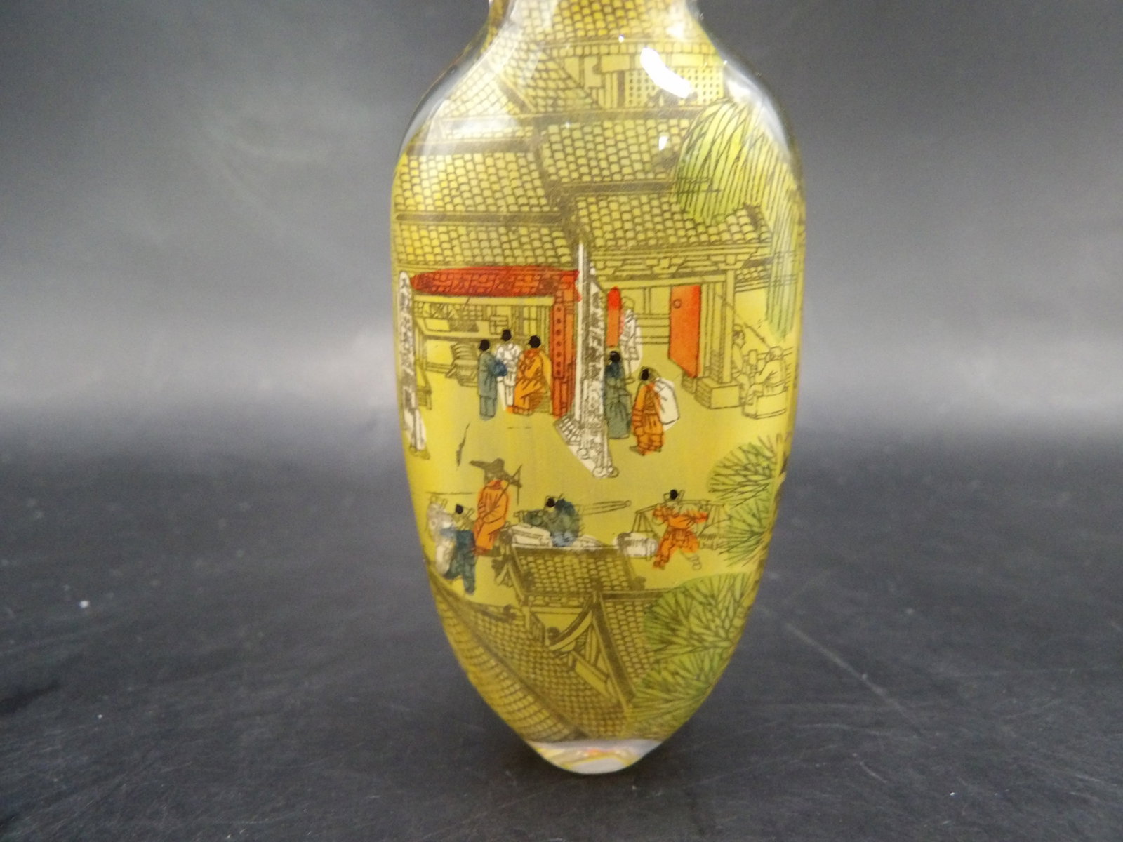 Chinese reverse inside hand painted glass snuff bottle - 7