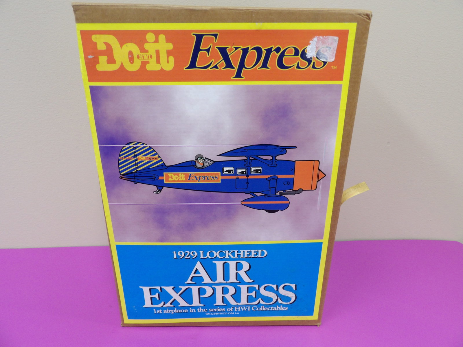 1929 Lockheed air express diecast metal coin bank: 12.5 inches height original box.