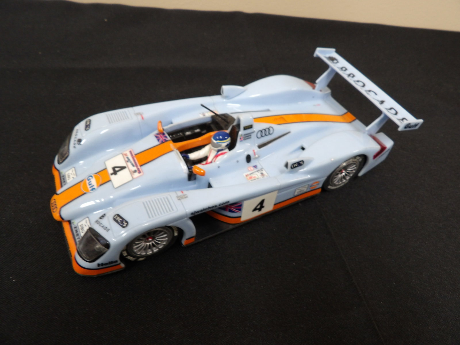 Carrera Exclusive Audi R8 Gulf limited edition scale car no. 2498: 7.5 inches length.