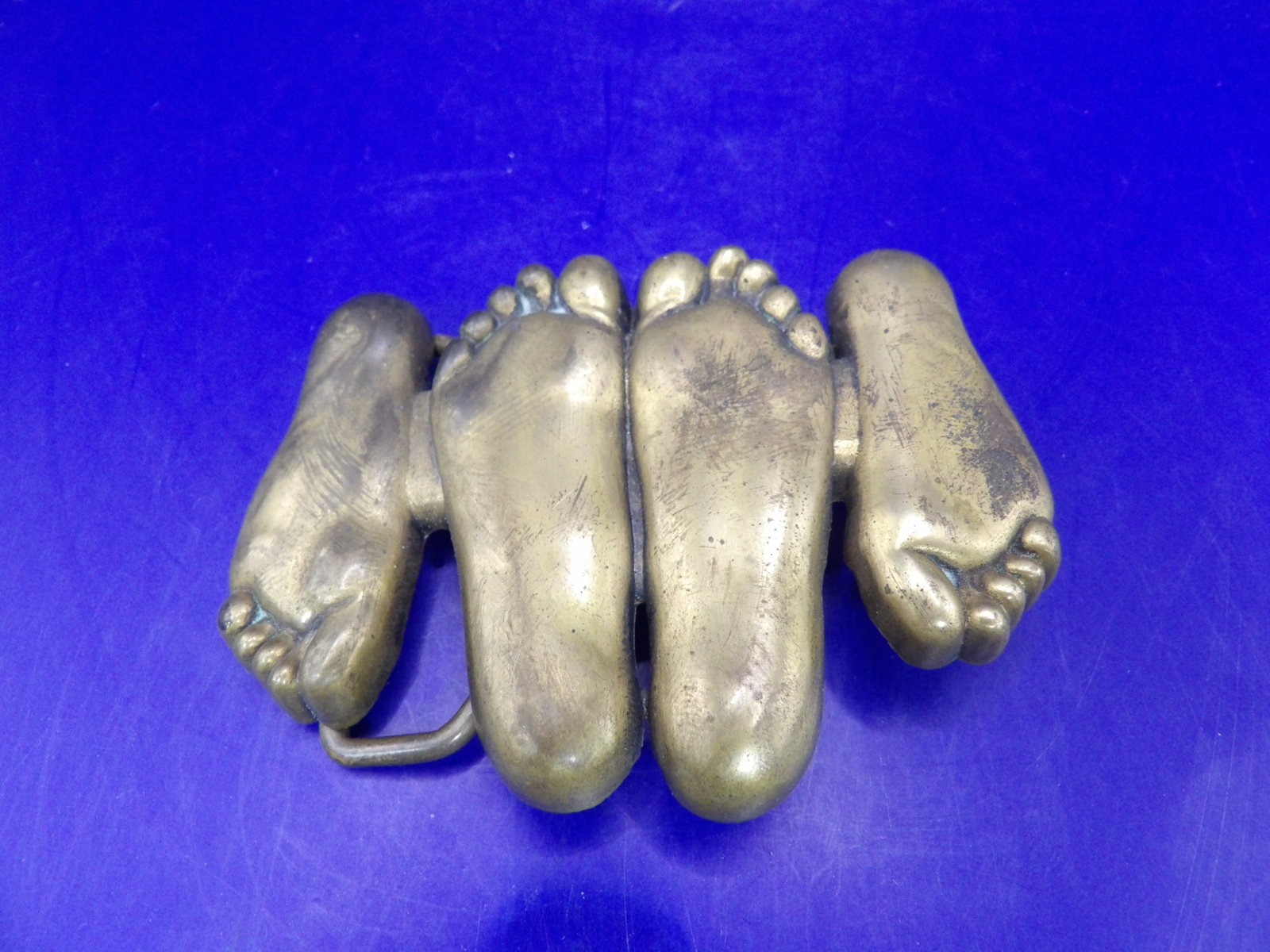 solid brass vintage Baron Buckle - 3