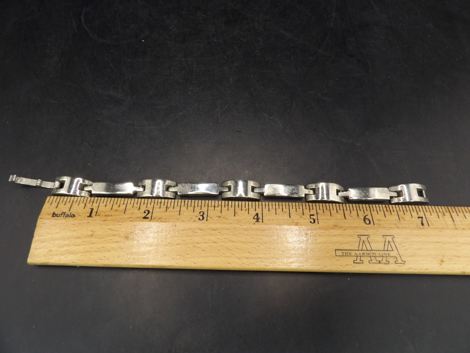 stamped 925 sterling silver rectangular segments link bracelet - 2