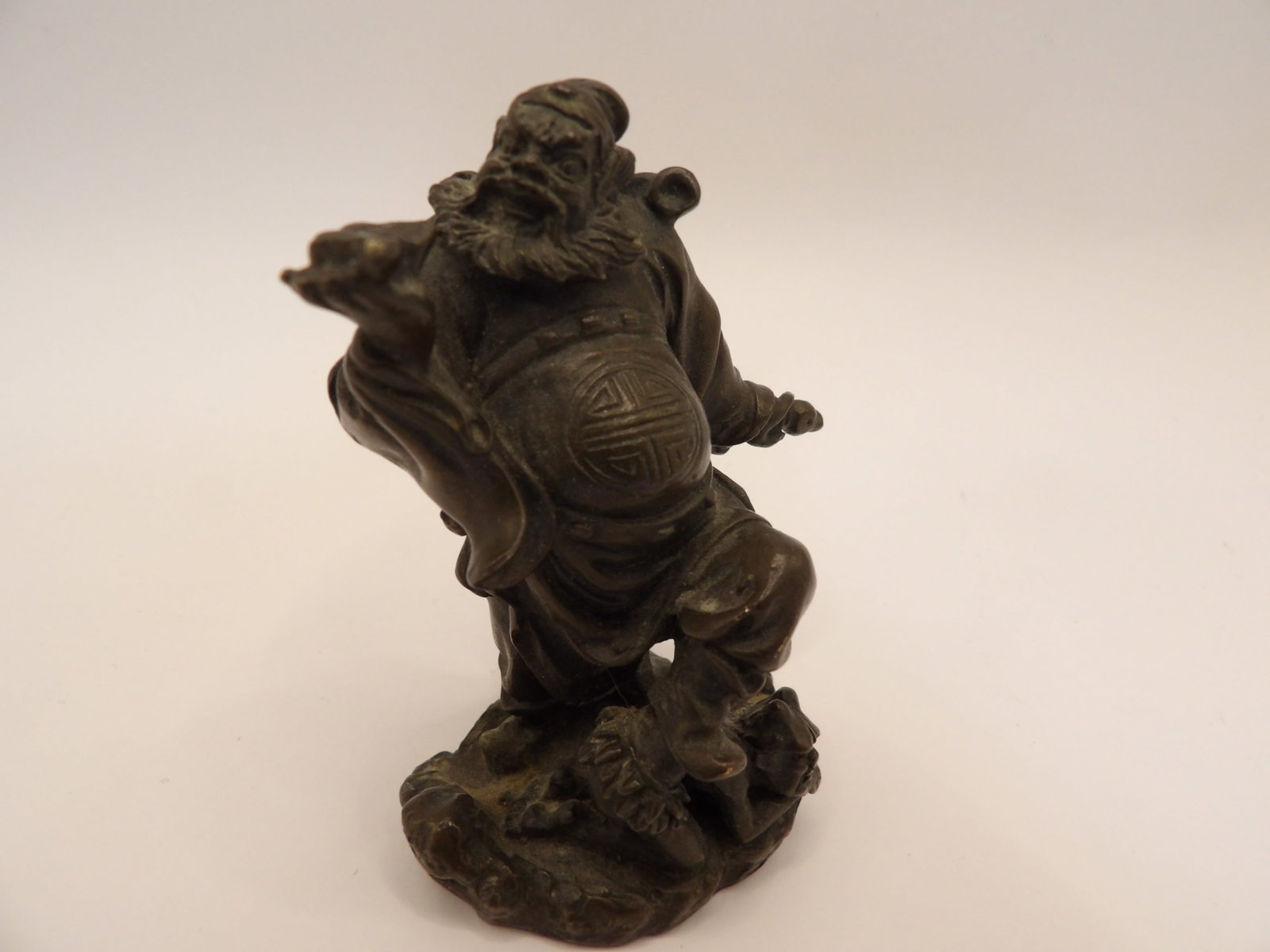 bronze figurine of the Chinese deity Zhong Kui ghost-buster: 2.7 inches height.