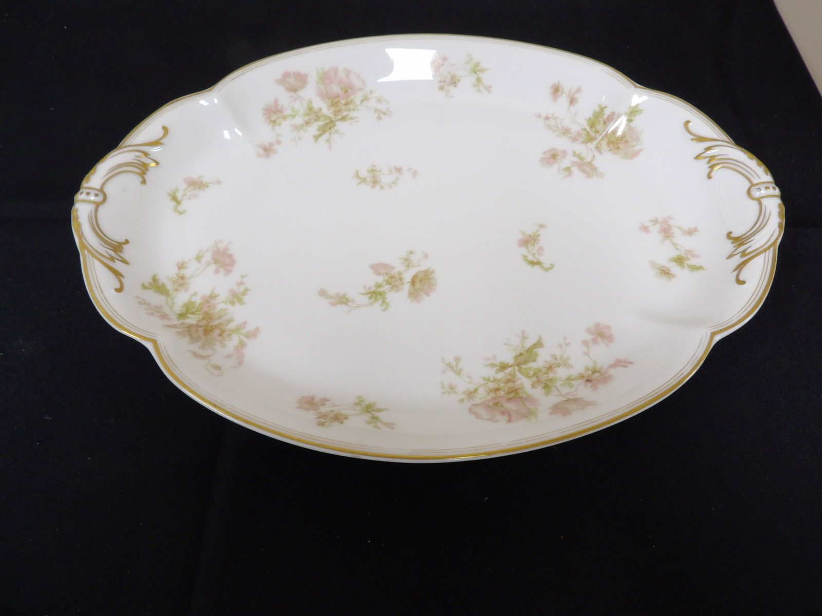 Limoges The Springtime large charger serving platter early 1900s: Approx. 16 inches length. We will inhouse ship items to you very affordable and efficient. Select self-arrange shipping.