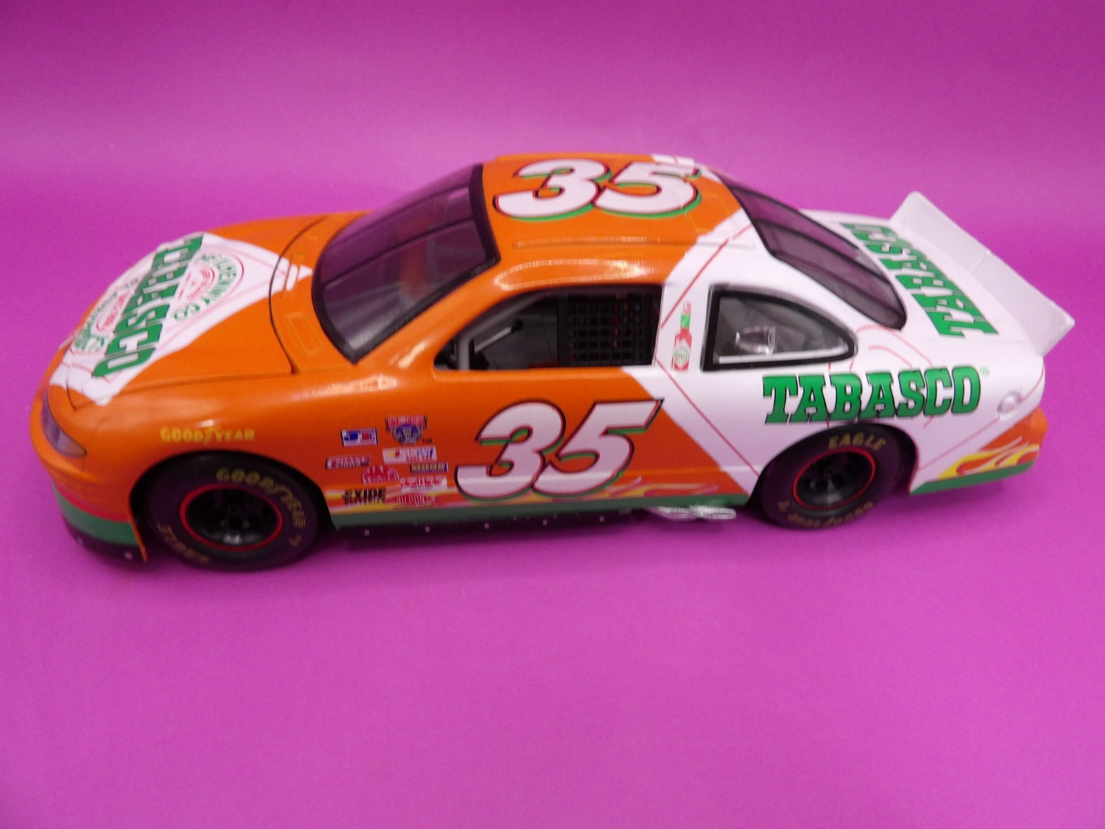 #35 Tabasco Pontiac Nascar race car by Todd Bodine: 7.8 inches length. We will inhouse ship items to you very affordable and efficient. Select self-arrange shipping.
