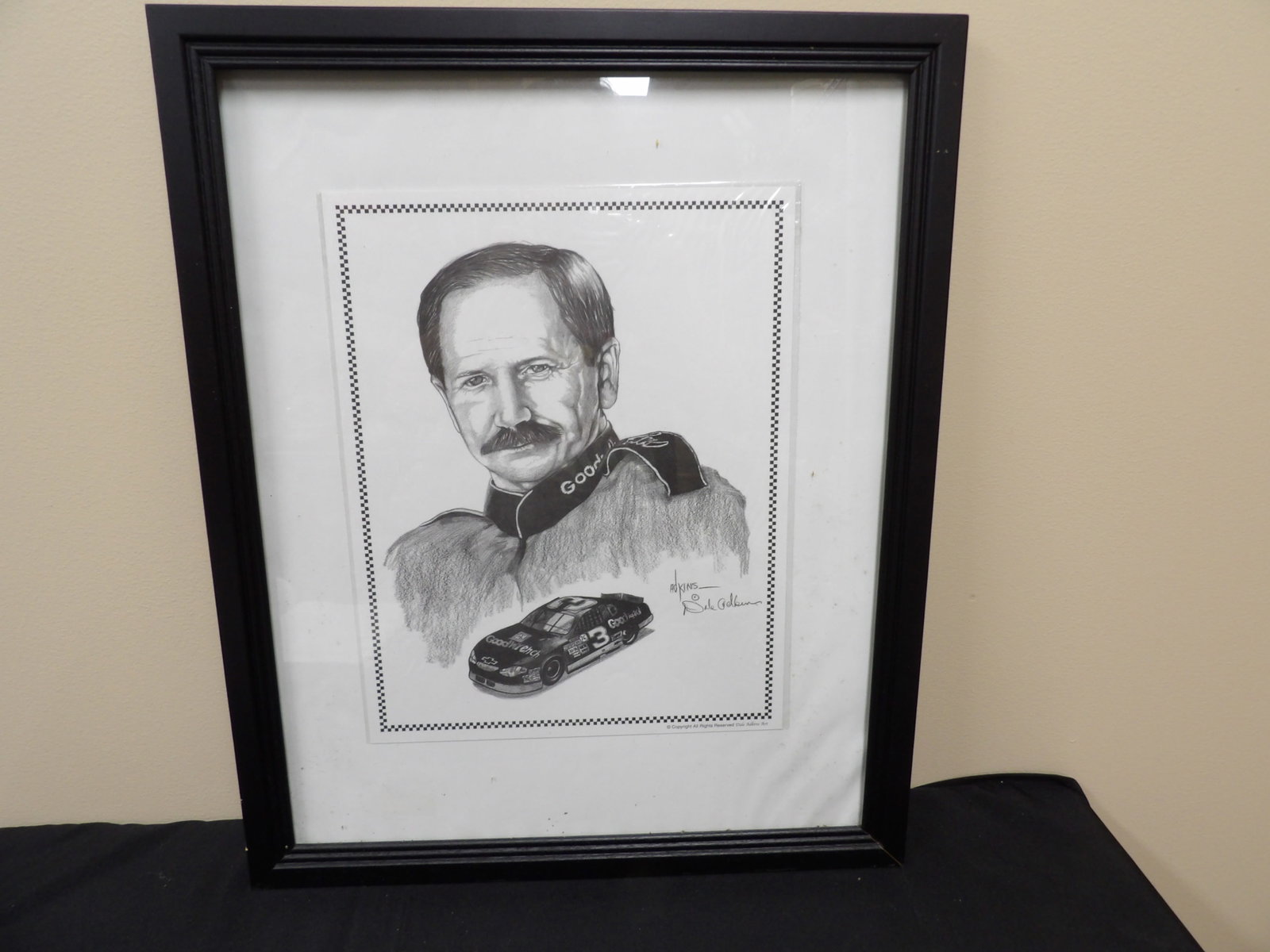 Nascar Dale Earnhardt #3 Goodwrench framed print: Picture frame size is 17 x 21.8 inches. We will inhouse ship items to you very affordable and efficient. Select self-arrange shipping.