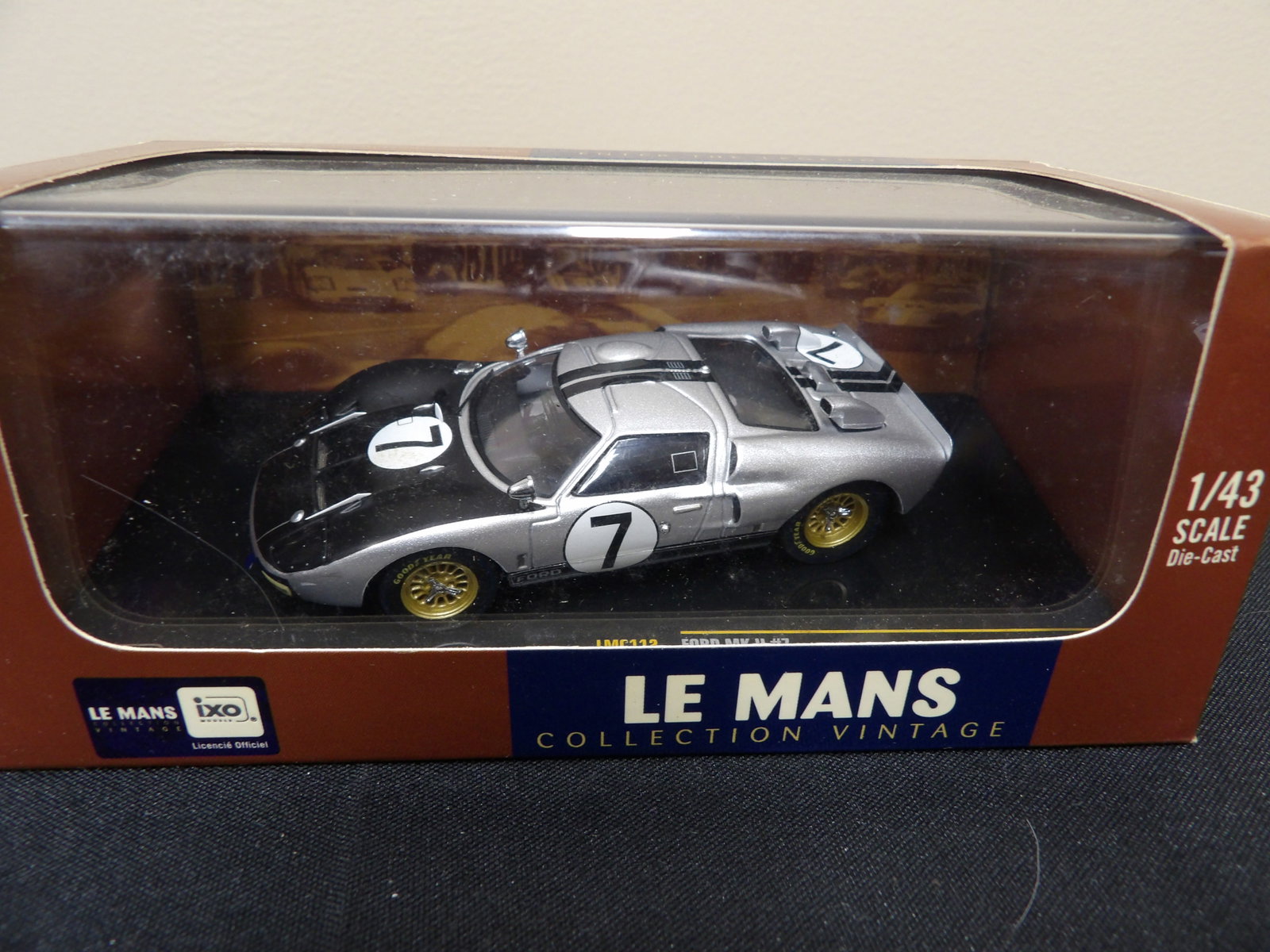 Le Mans collection 1:43 Ford MKII #7 Le Mans 1966: 3.7 inches length scale car in 6 inches length box.