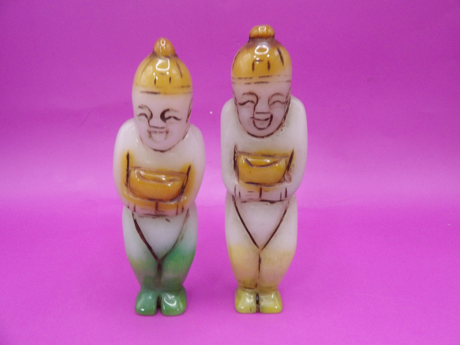 Chinese stone carved tomb figurines lot of 2: Taller one is 4.7 inches height. 235 grams. We will inhouse ship items to you very affordable and efficient. Select self-arrange shipping.
