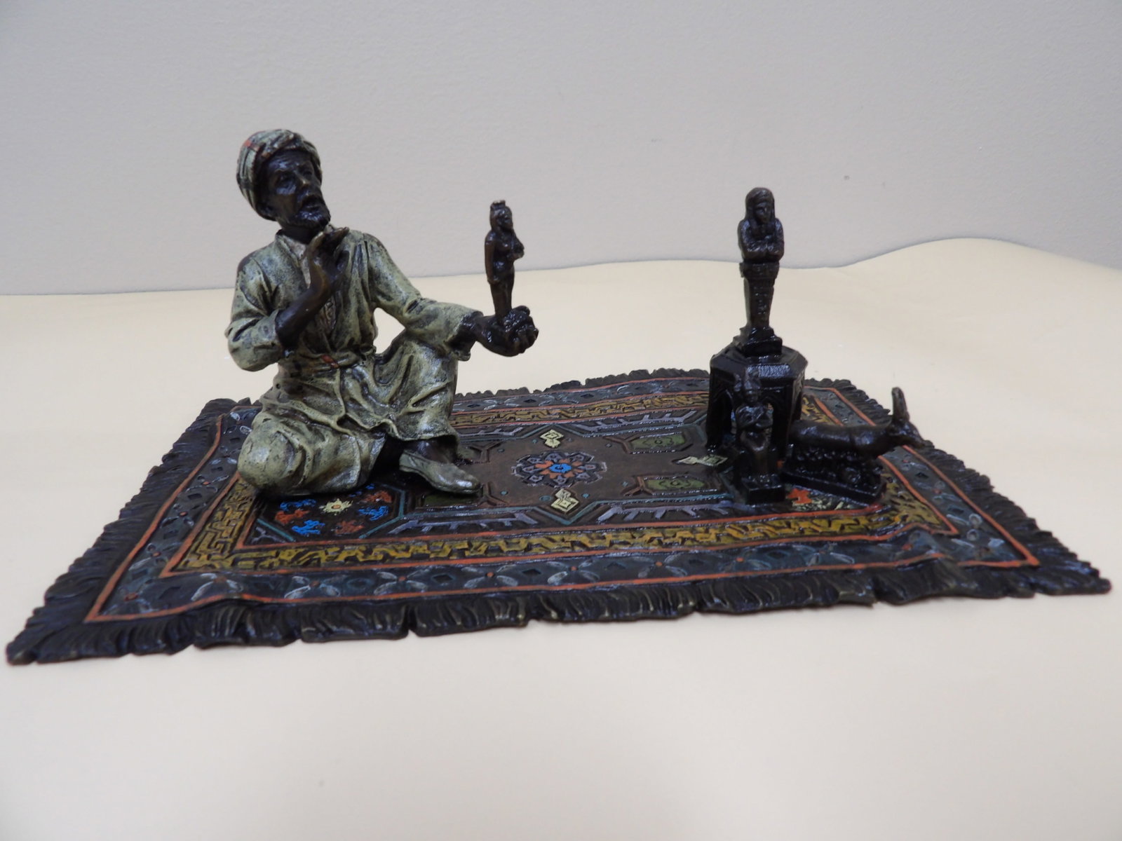 antique Austrian cold-painted bronze Orientalist sculpture by Fran Xaver Bergmann: 7.2 inches length. We will inhouse ship items to you very affordable and efficient. Select self-arrange shipping.