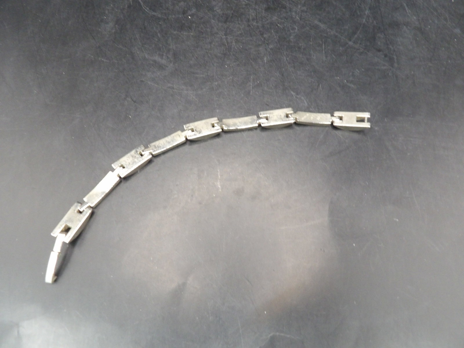 stamped 925 sterling silver rectangular segments link bracelet - 3