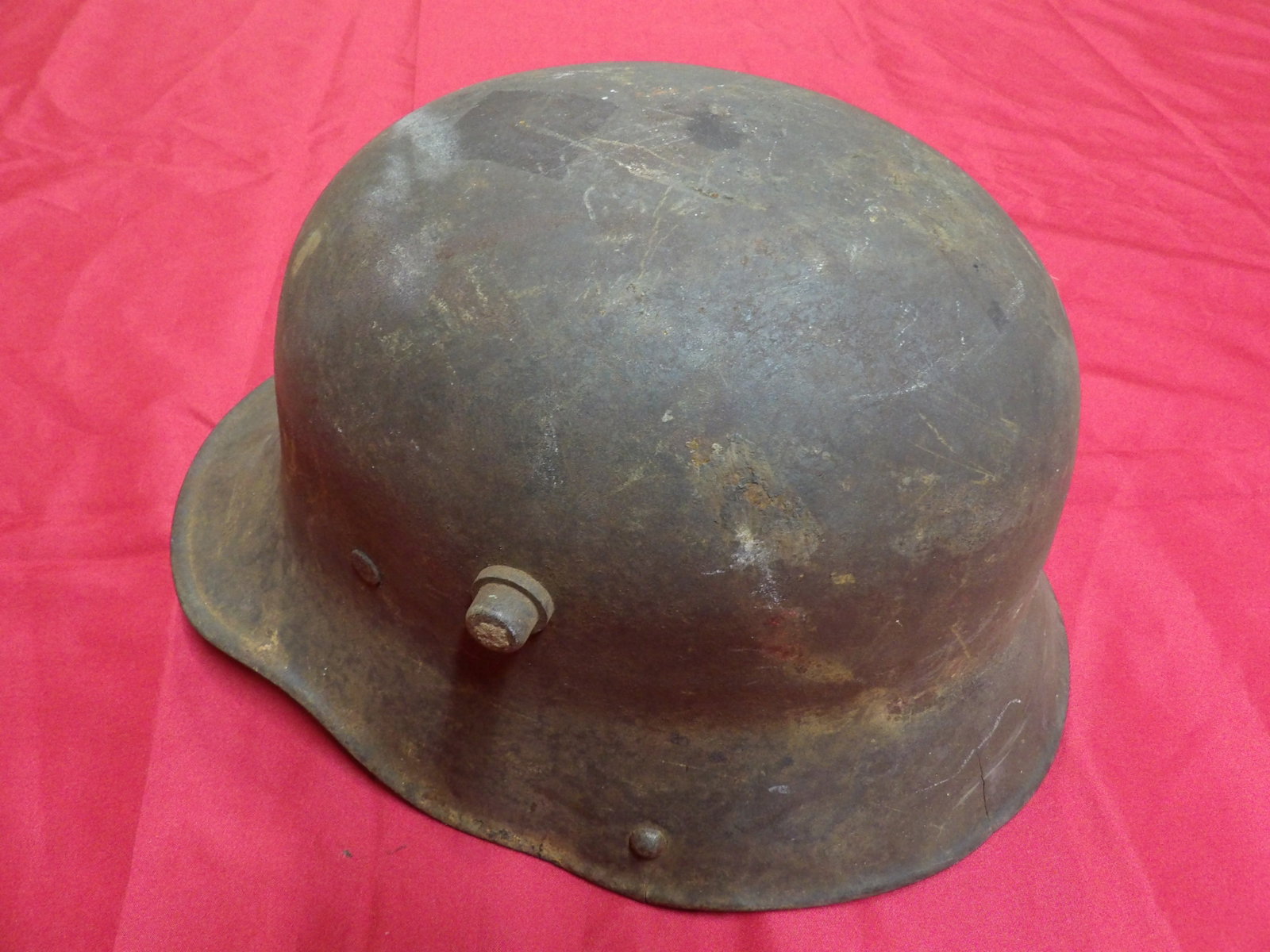 World War I German Stahlhelm steel helmet: 12 inches width.