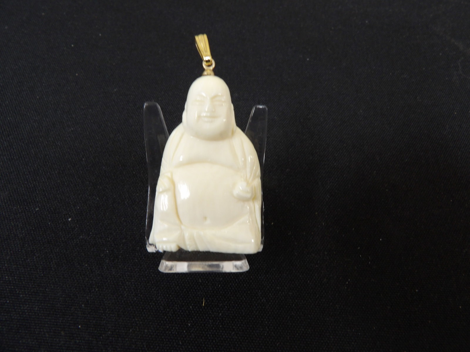 Chinese carved buddha pendant - No Export: 1.5 inches height not including bail. No international shipping. We will inhouse ship items to you very affordable and efficient. Select self-arrange shipping.