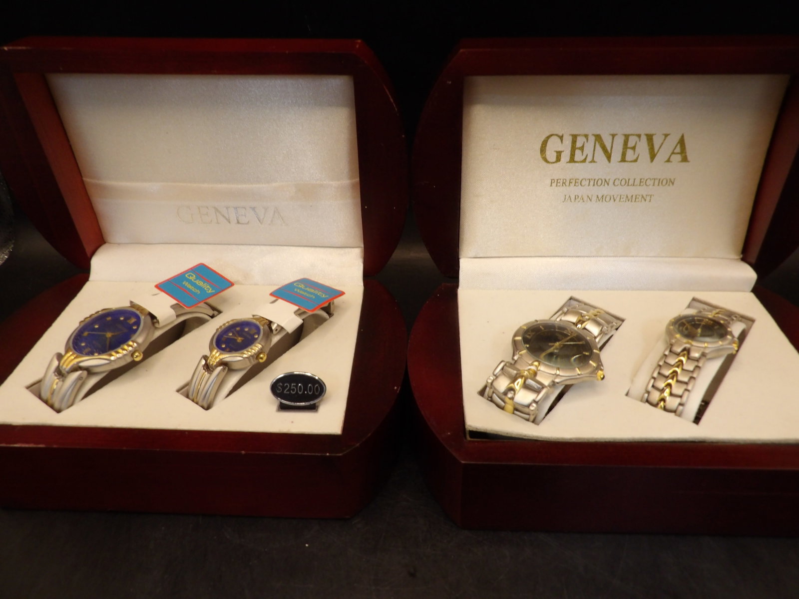 lot of 4 brand new Geneva watches in boxes: Total 4 watches. Brand new.