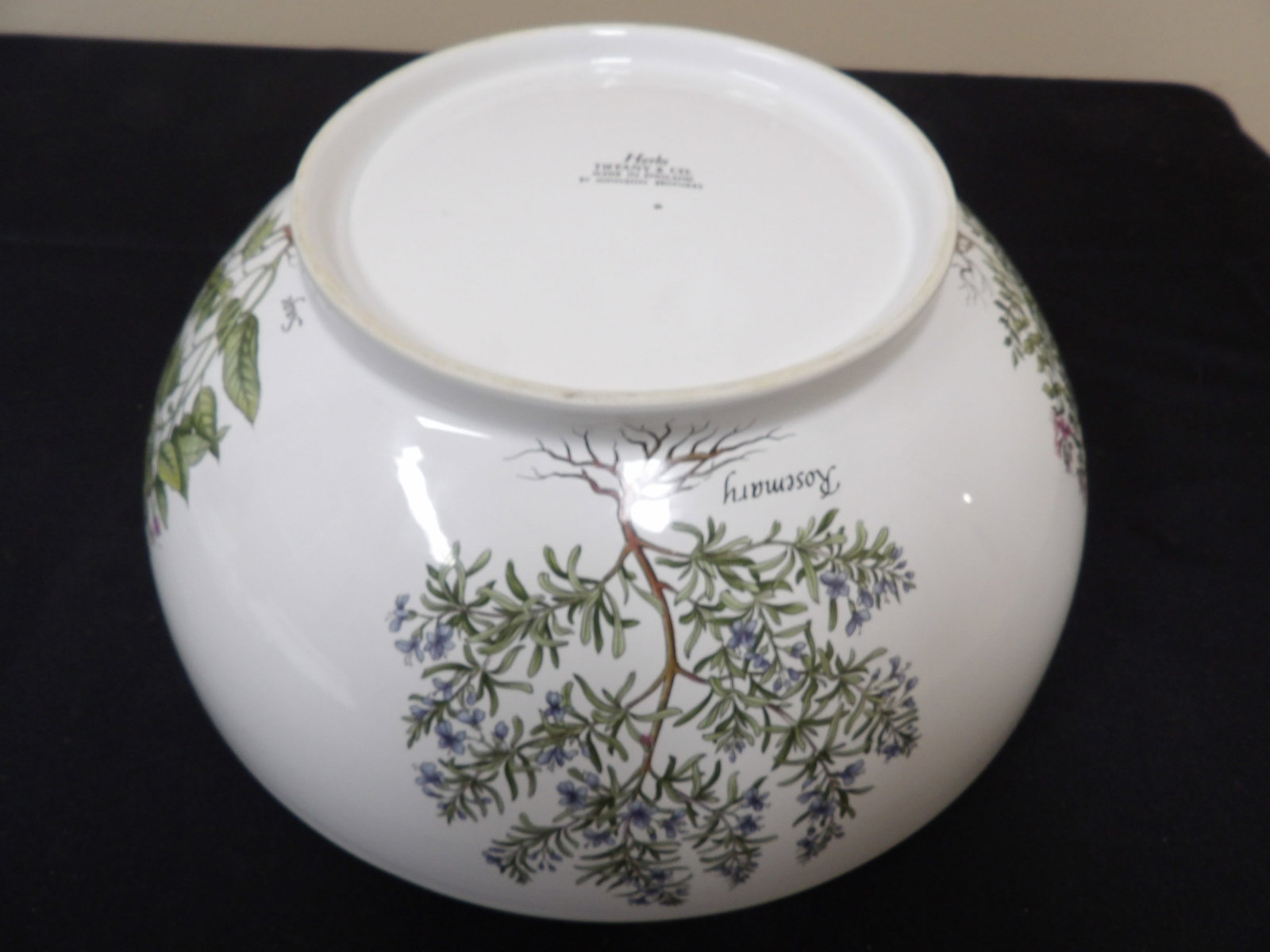 vintage Tiffany & Co Herbs pattern large serving bowl made in England by Johnson Brothers: Approx. 12 inches bowl opening.