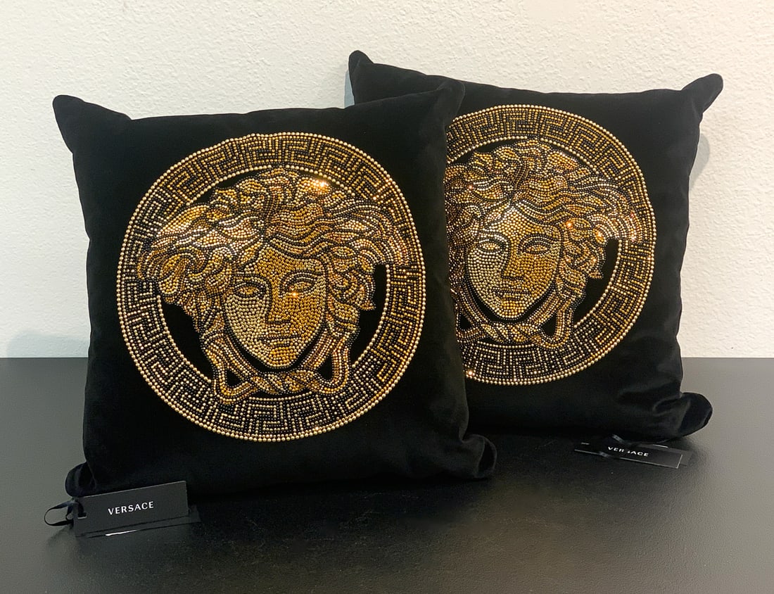 Pair Versace Medusa Throw Pillows (1 of 6)