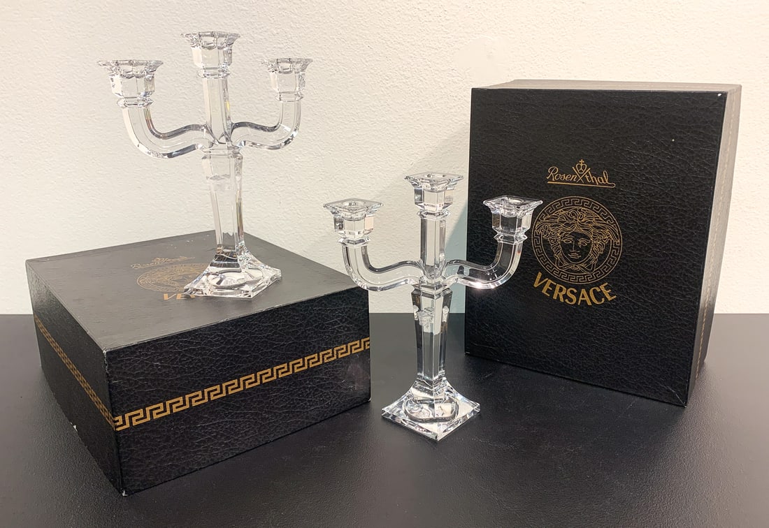 Pair Versace Crystal Candelabra - B (1 of 5)