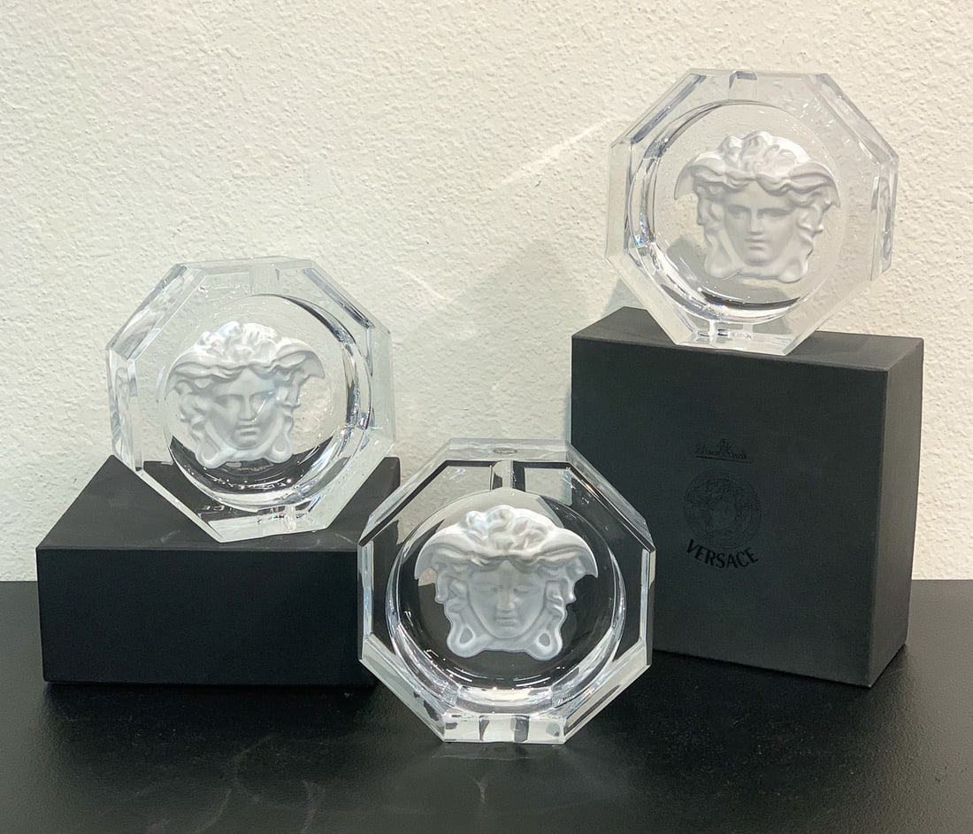 Three Versace Home Medusa Crystal Ash Trays (1 of 6)