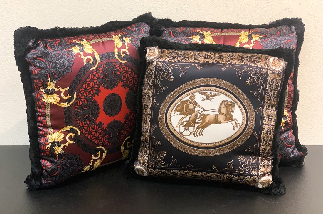 Three Versace Silk Throw Pillows (1 of 9)