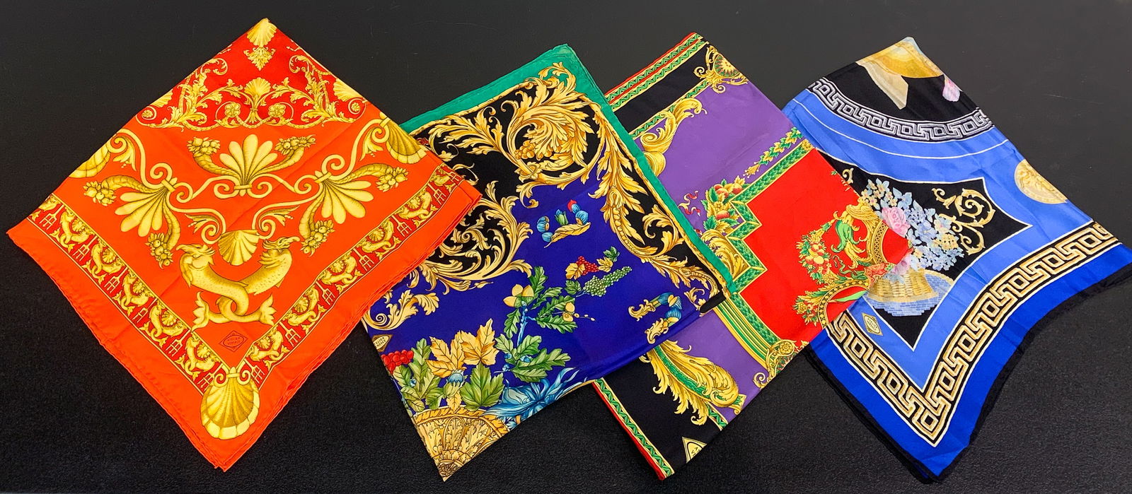 Four Vintage Versace Silk Scarves (1 of 6)