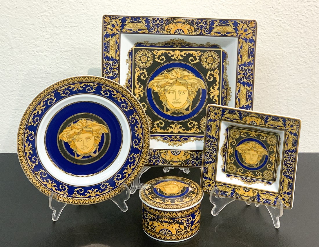 Four Versace Medusa Blue Items (1 of 6)