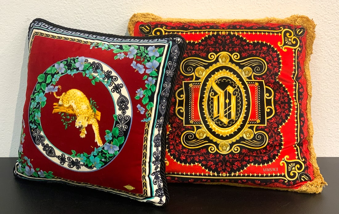 Two Velvet Throw Pillows, Probably Versace (1 of 6)
