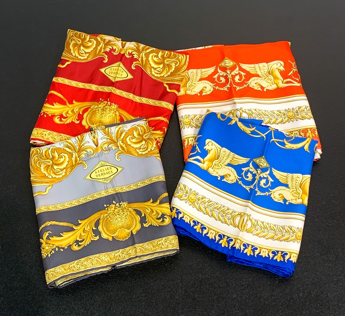 Four Vintage Versace Silk Scarves (1 of 5)