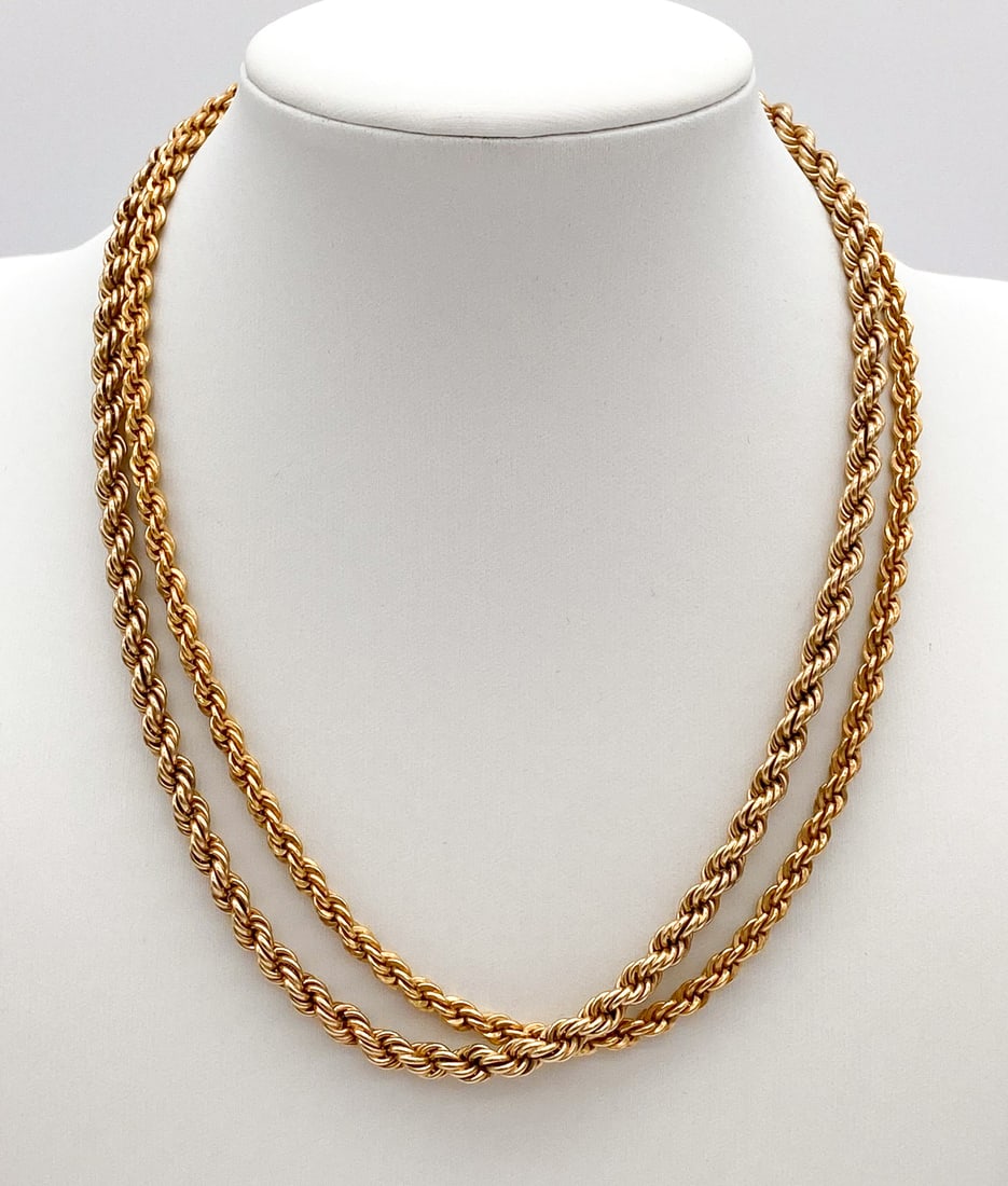 14k & 10k Yellow Gold Rope Chain Necklaces (1 of 2)