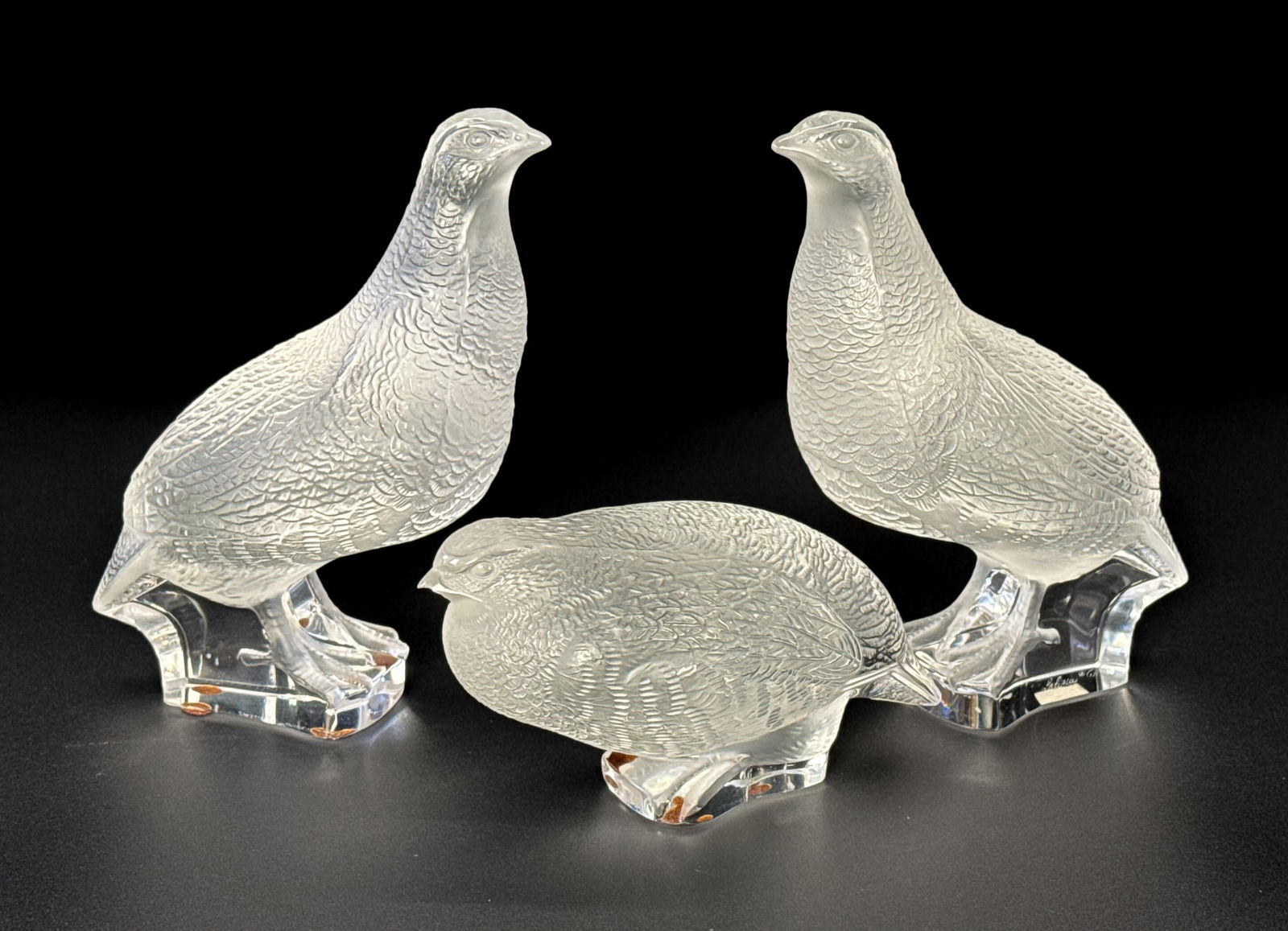 Three Lalique Crystal Perdix Birds (1 of 9)