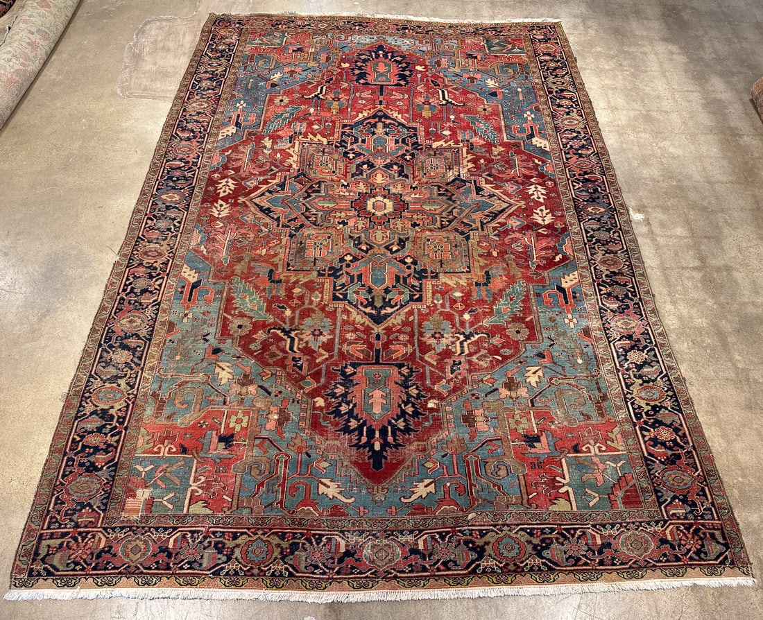 Antique Heriz Rug 13.5 X 9.5 Feet (1 of 9)