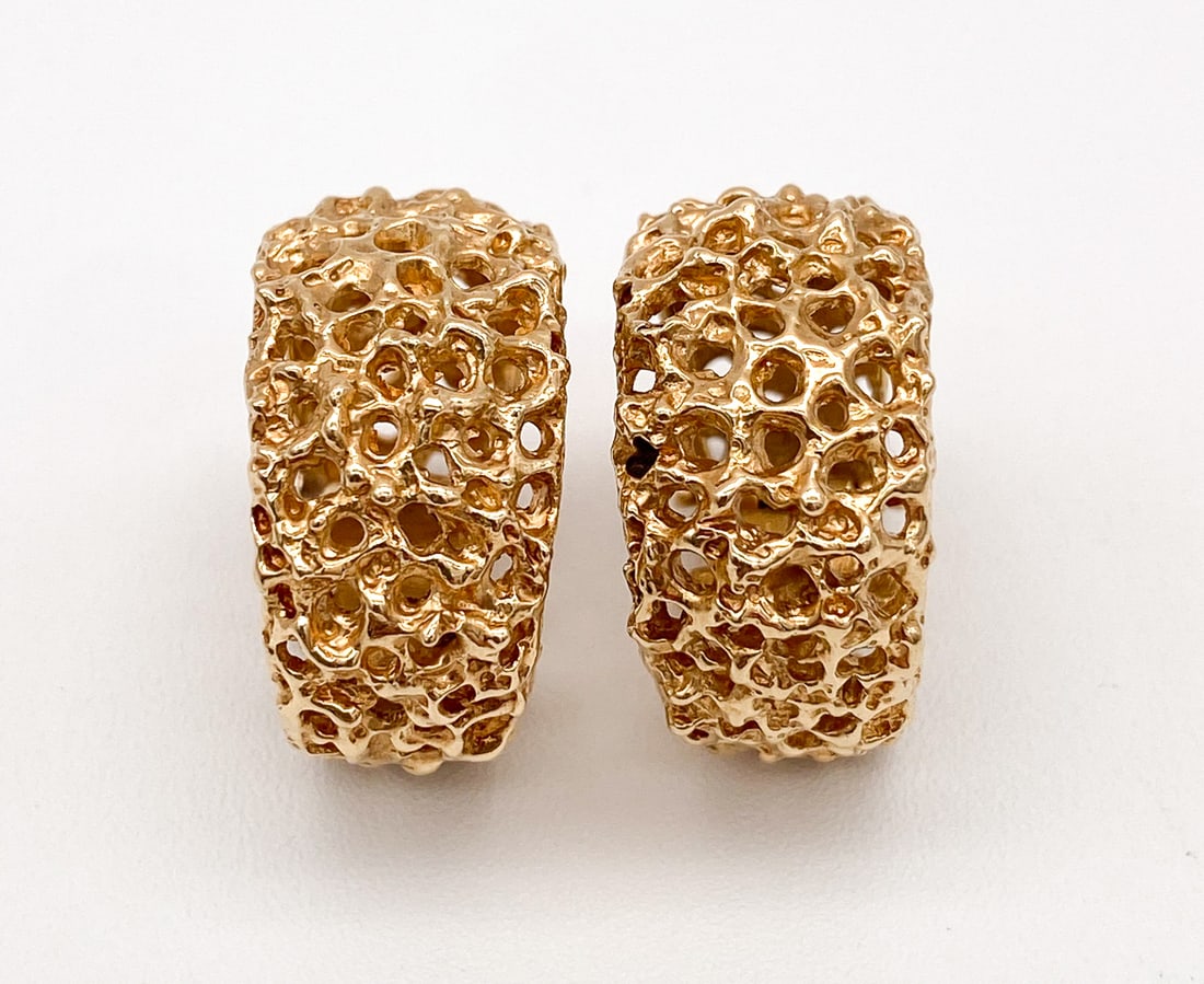 14k Nugget Style Huggie Earrings (1 of 2)