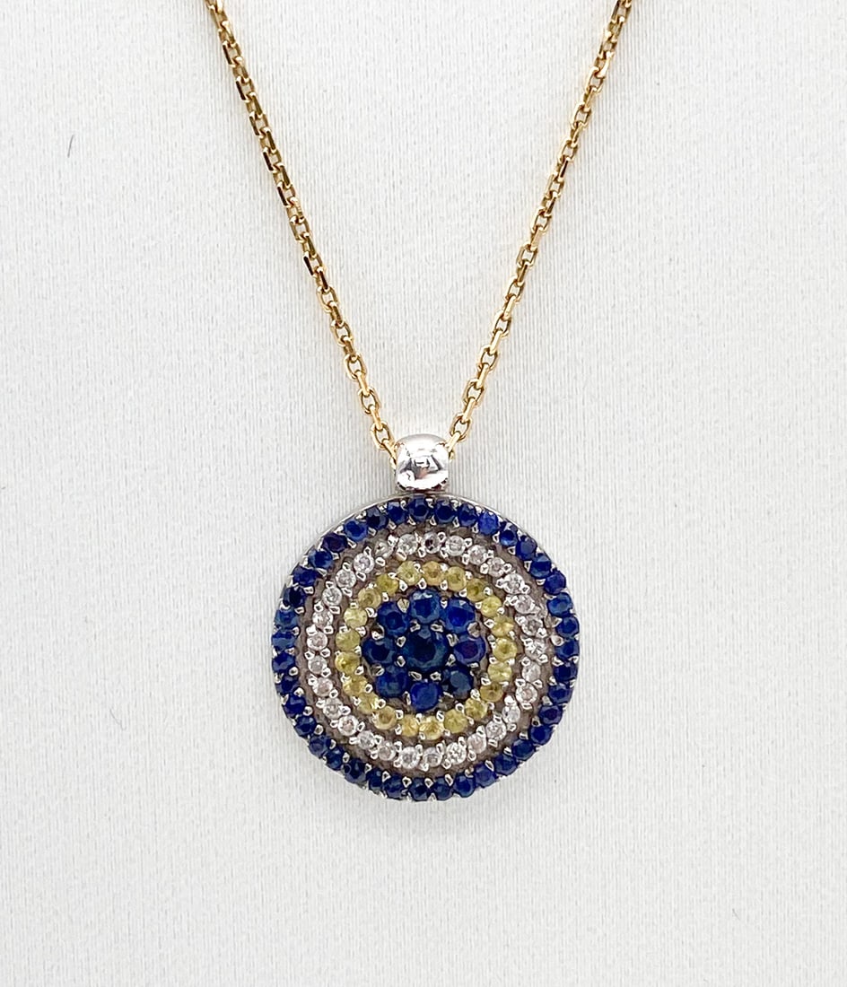 Sapphire And Diamond Pendant Necklace (1 of 2)